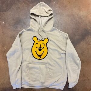 Disney Winnie the Pooh Hoodie Sand Color Block Pullover‎ Sweatshirt XL